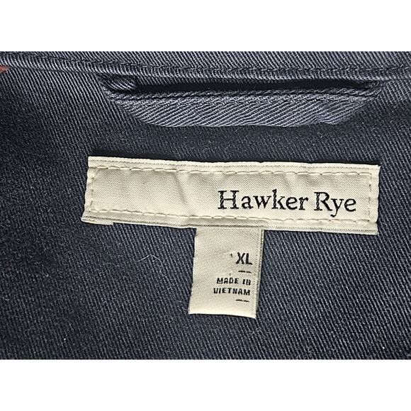 Hawker Rye XL Jacket Dress Coat Full Zip Blue Pattern Lining - Picture 2 of 5